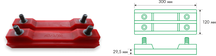 Полиуретановая накладка трака (башмак) для дорожной фрезы
